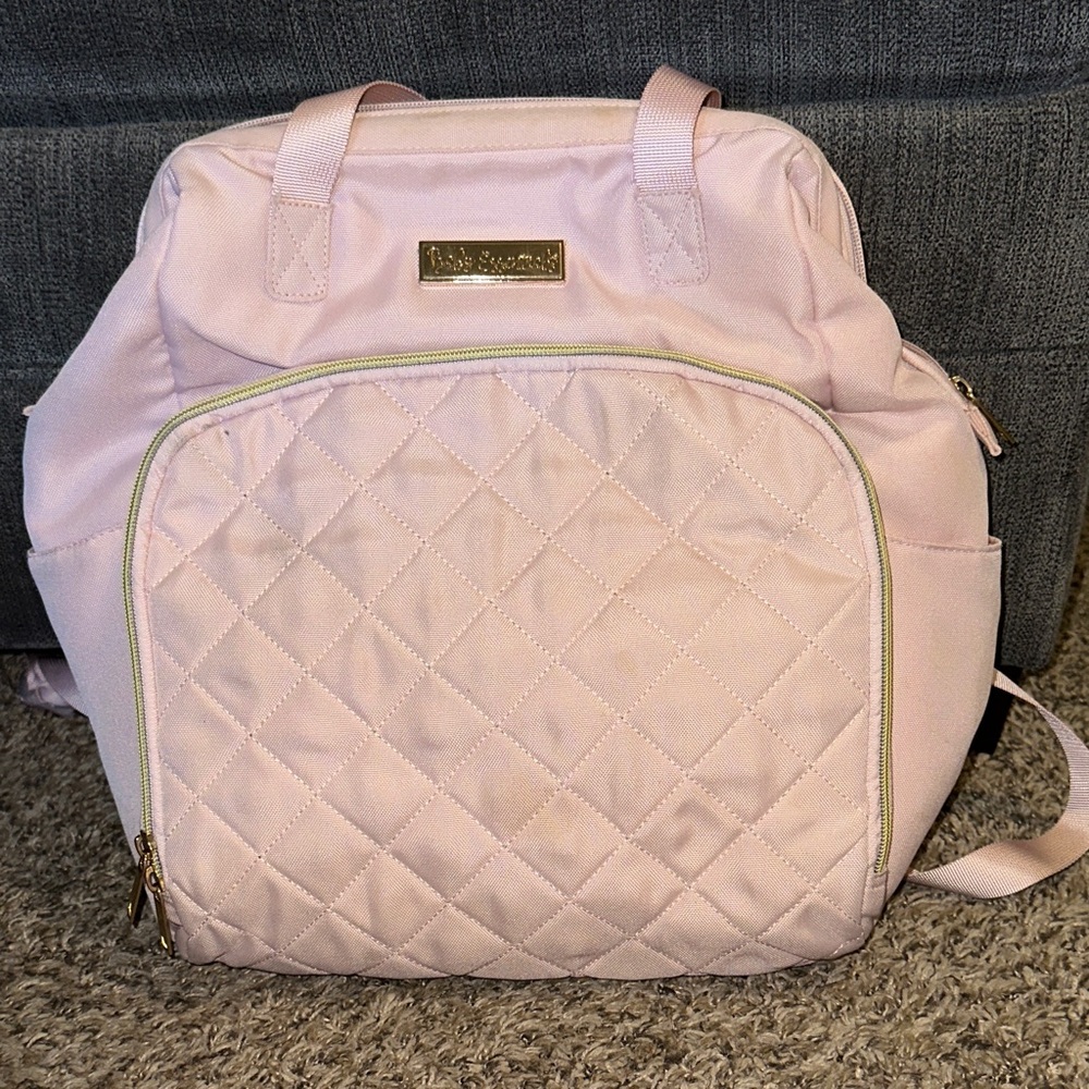 Pink Quilted diaper Backpack